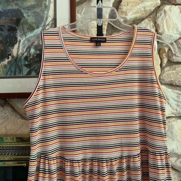 Women’s Lane Bryant sleeveless ribbed striped top size 14/16 - Picture 1 of 9